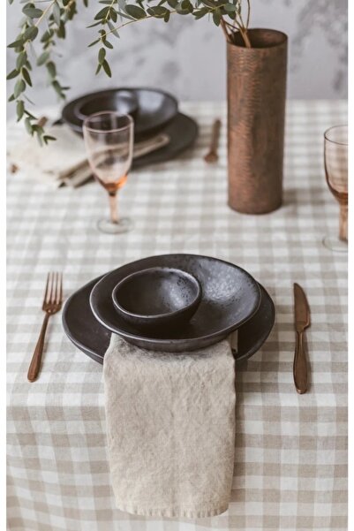 miyolin Yıkanmış Keten 2'li Kumaş Peçete, Keten Amerikan Servis 35x45 Cm