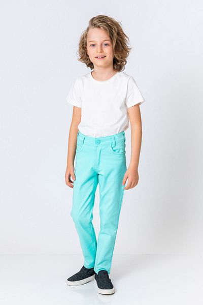 incity Boy's Slim Leg Mint Green Trousers