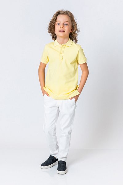 incity Boy's Yellow Polo Collar T-Shirt with Embroidery Detail