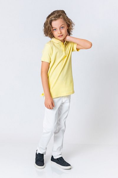 incity Boy's Yellow Polo Collar T-Shirt with Embroidery Detail