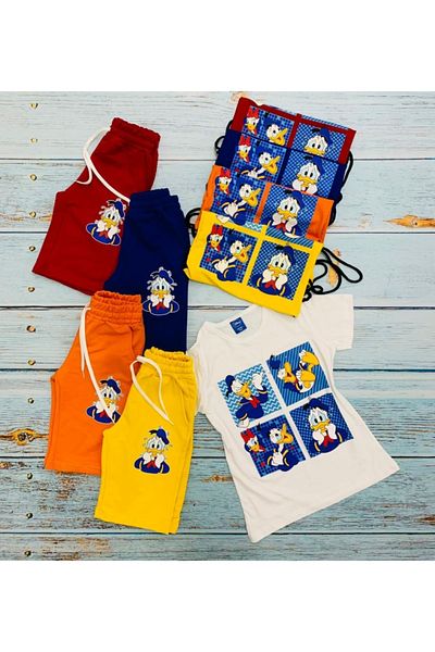 Pink Hippo Kids Donald Duck Printed Shorts Set with Bag
