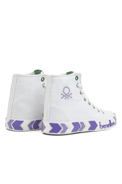 Benetton ® |   Bn-30621-3374 Alb Liliac - Pantofi sport dama