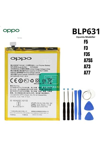 AXYA Oppo A73-A75s-A77 Pil Batarya BLP631+Tamir Seti