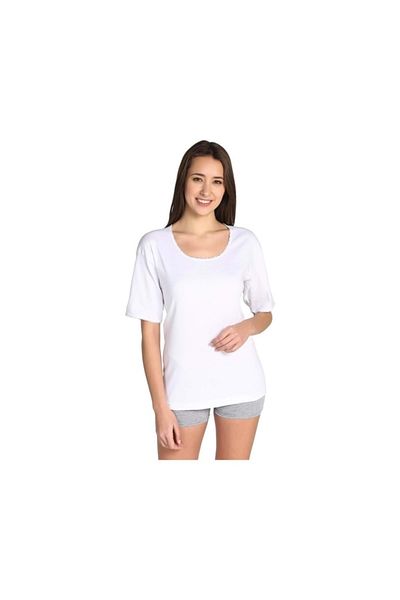 Tutku Tricot de corp pentru femei, pachet de 2 141 alb, cu jumătate de mânecă - Alb - Xl