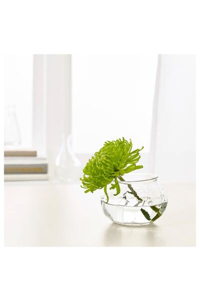 IKEA مزهرية زجاجية مزخرفة مقاس 8 سم