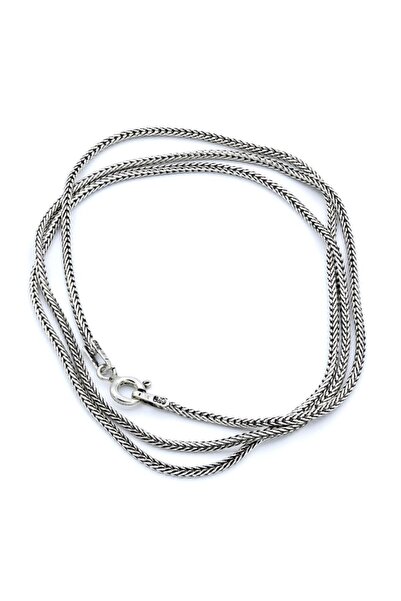 Redstone Store 50 Cm Tilki Kuyruğu Oksitli Gümüş Zincir