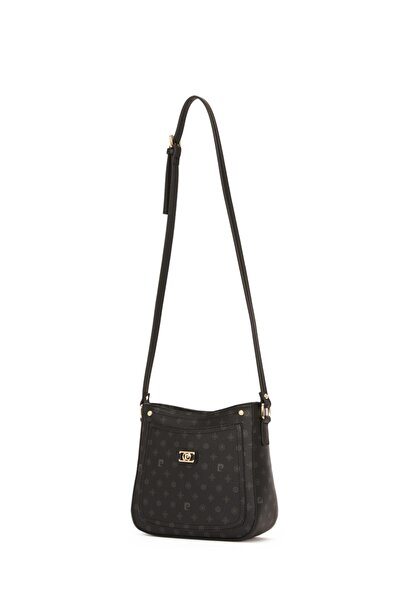 Pierre Cardin Schwarze Monogramm-Umhängetasche für Damen 05PO22Y1582