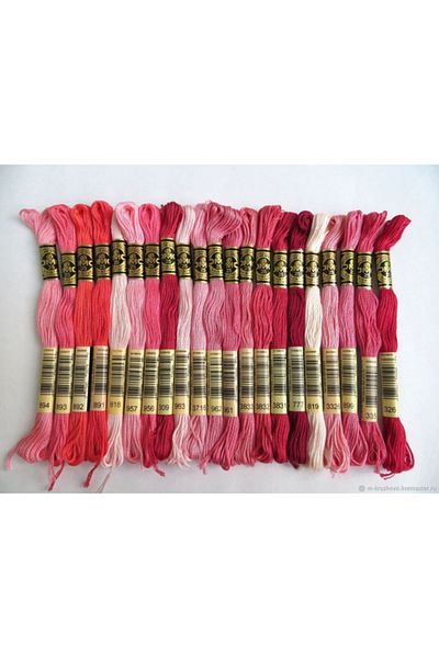 Dmc Muline Thread Set Pink Tones 21 Pieces