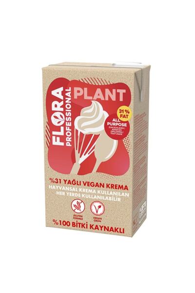 Flora Bitkisel Yağlı Vegan %31 Krema 1 Lt X 2 Adet