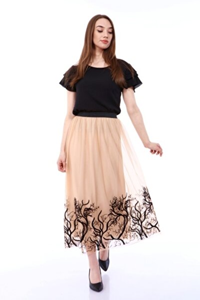 Asees Flok με τύπωμα Ελαστική φούστα από τούλι