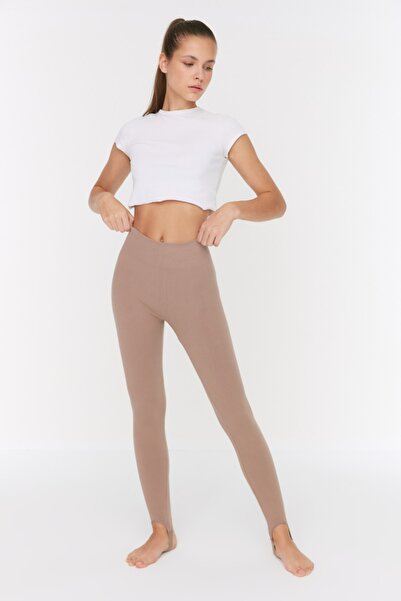 Trendyol Collection Sports Leggings - Brown - High Waist