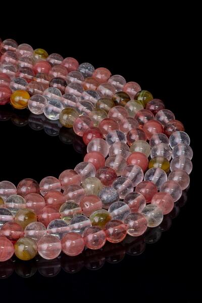 Dünya Doğal Taş 8 мм розов кварцов камък