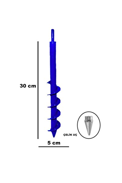 Akyol Matkap Toprak Burgu Ucu Fide Fidan Çiçek Dikme 30cm * 5cm