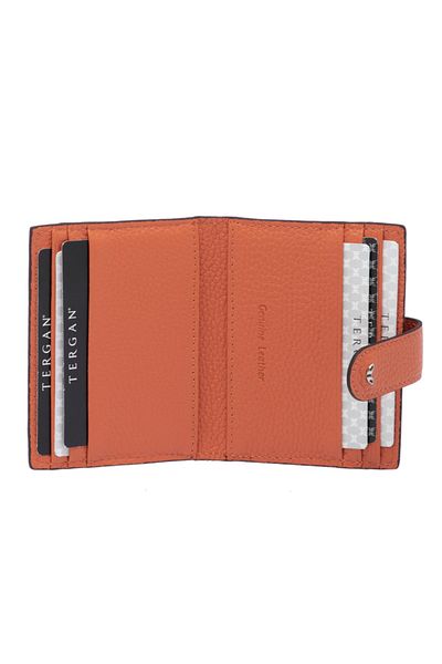 Tergan Orange Leather Men's Credit Card Holder 01617j35