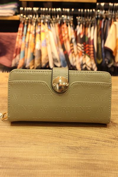 Armine C-04 Women's Wallet & Hand Bag - Khaki Laser