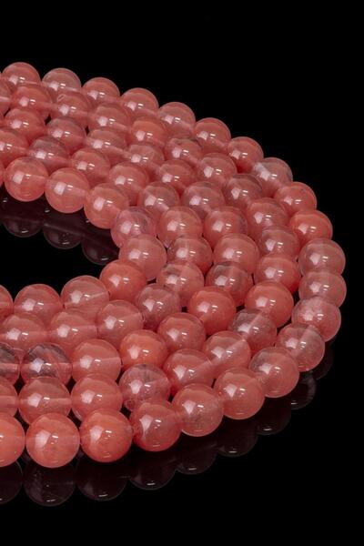 Dünya Doğal Taş سلسلة من أحجار الكوارتز الوردية مقاس 10 مم