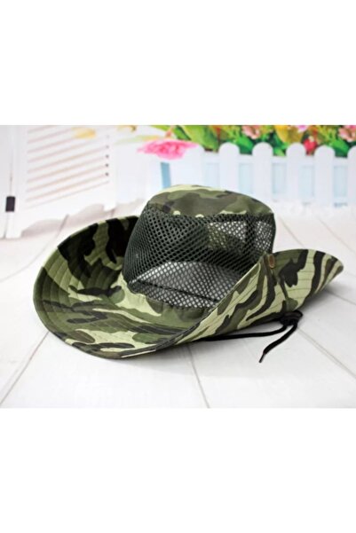 Kardelen Butik Denizli قبعة القناص المموهة (56-58 سم) (أصفر)