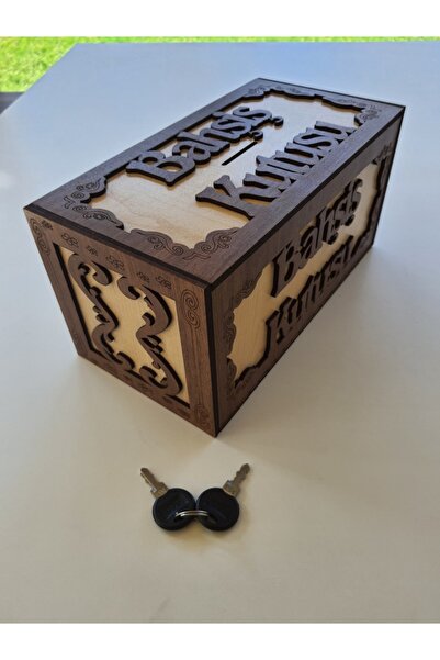 karakoç eğitim araçları Ahşap Kilitli Bahşiş Kutusu Tip Kutusu Tip Box Para K...