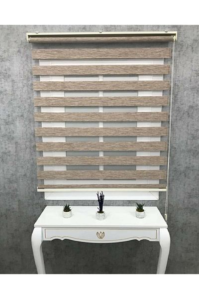 CEYHAN STORE Zebra Patterned Brown Bamboo Curtain