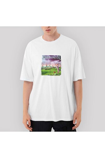 Z zepplin Tricou alb supradimensionat Megadeth Youthanasia