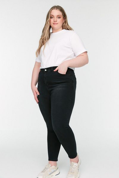 Trendyol Curve Μαύρο Skinny Τζιν Τζιν TBBSS22JE0070