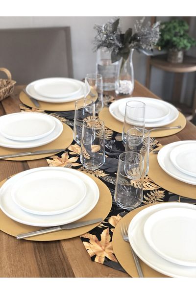 desen izmir Американски сервиз, 6-частичен Supla и Runner Gold Leaf