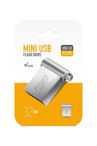 POWERWAY ذاكرة فلاش USB صغيرة معدنية 32 جيجابايت USB 3.0 عالية السرعة