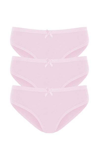 Alışveriş Meydanı Women's Pink Lycra Combed Cotton Slip 3-Piece Ladies Panties