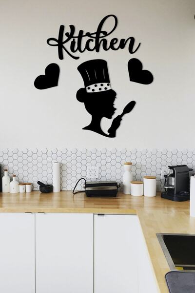 HTS TASARIM Lazer Kesim Aşçı Kadın Duvar Dekoru Kitchen
