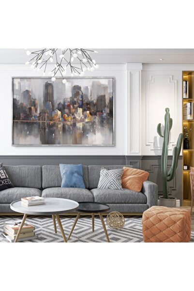 TAVOLO ARTE Çerçeveli Soyut Yağlıboya Dokulu Tablo