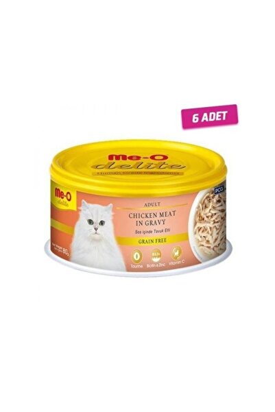 me-o 6 Adet - Meo Delite Tahılsız Sos Içinde Tavuk Etli Yetişkin Kedi Konserv...
