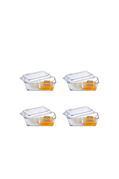 Paşabahçe 4 Pieces 2 Compartments Jam Bowl Butter Bowl