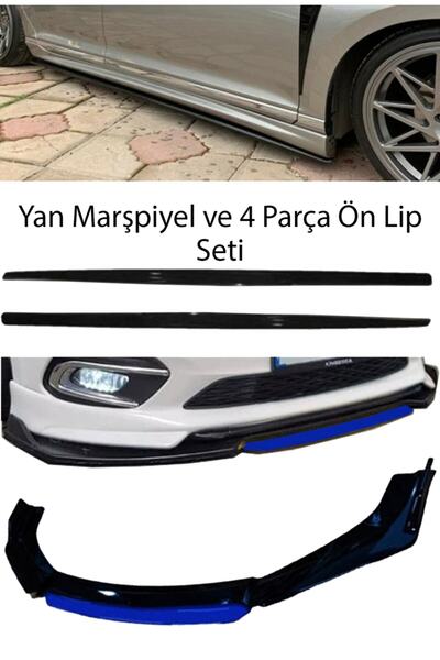 Sare Tuning Renault Megane 4 2016 Sonrası F30 Düz Yan Marşpiyel + 4 Parça Mav...
