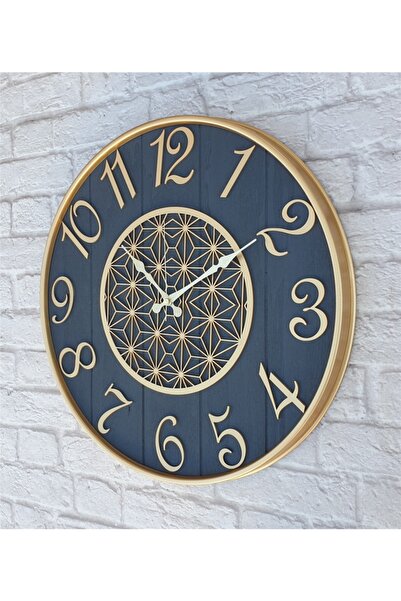 Markakanvas Altın (gold) Renk Metal Kasalı , Antrasit Renkli Yuvarlak Duvar S...