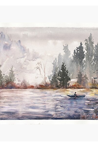 Universal Pescuit Pictură în acuarelă Poster din lemn decorativ