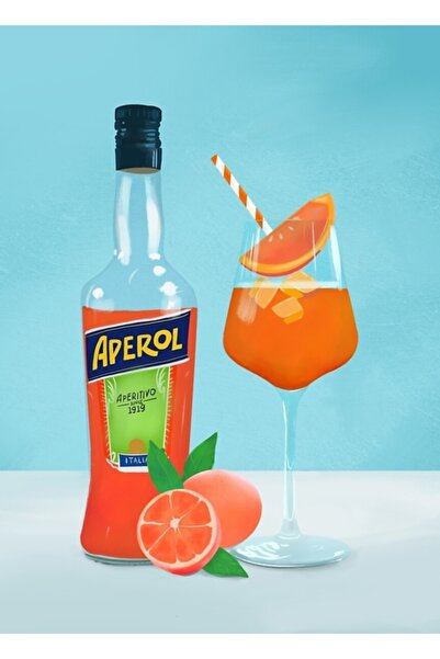 Universal Aperol Spritz Tablo Ahşap Poster Dekoratif