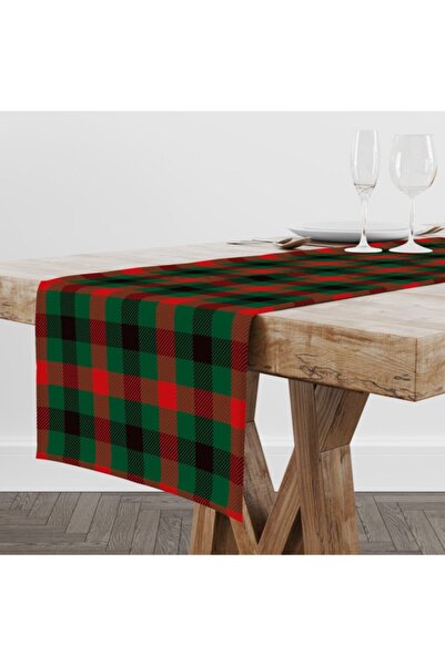 Marte Home Anul Nou Verde Roșu Imprimat în carouri Runner decorativ