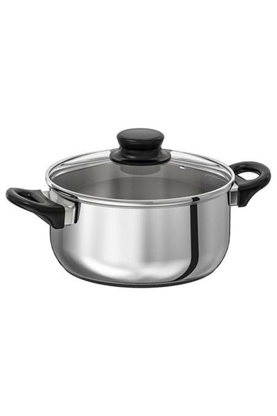 IKEA Annons 2.8 Lt Glass-Stainless Steel Pot - Nemostore