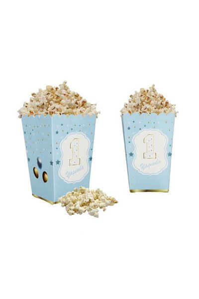 Big Party 1 Year Old Boy Themed Corn Box 8 Pieces