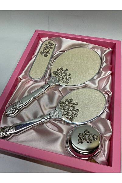 Çalışkan Çeyiz Evi 4 Parça Ayna Tarak Seti 4'lü Gelin Ayna Tarak Seti