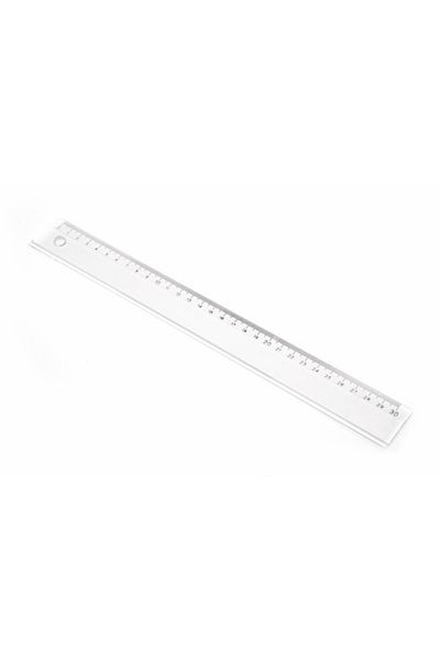 Mas Plastic Ruler 30 cm (figures are Press Print) Transparent