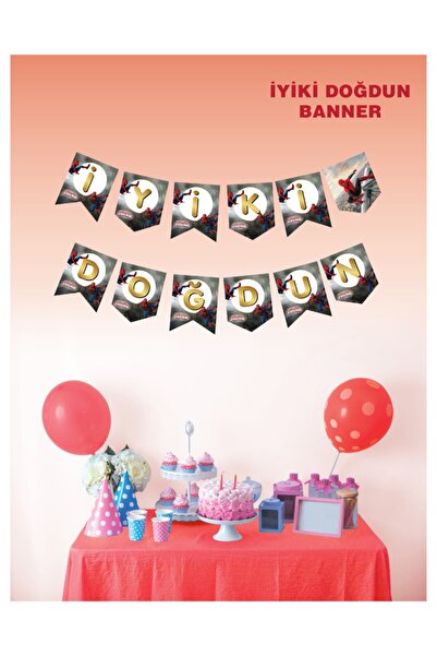 UĞUR BÖCEĞİ PARTY لافتة عيد ميلاد سبايدرمان السعيد