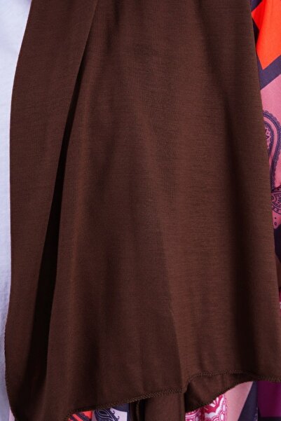 Afilva Γυναικείο χτενισμένο βαμβακερό σάλι καφέ