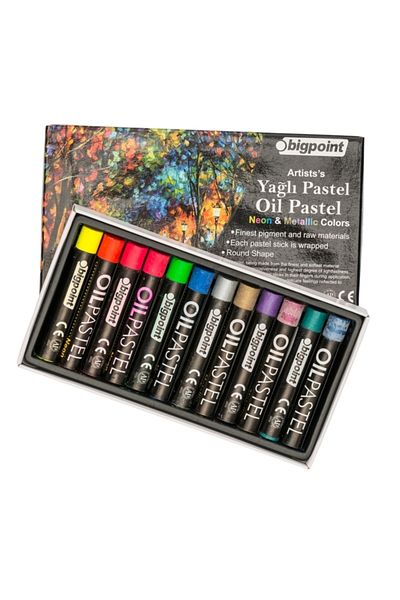 Bigpoint Set of 12 Metallic and Phosphorescent Colored Looted Pastel Paints - Artists