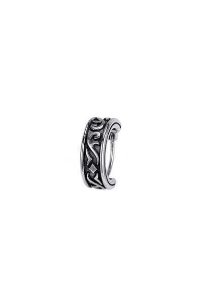northstarshop Tribal Vintage Antique Design Ring Snap 316l Men's Steel Earring (single)