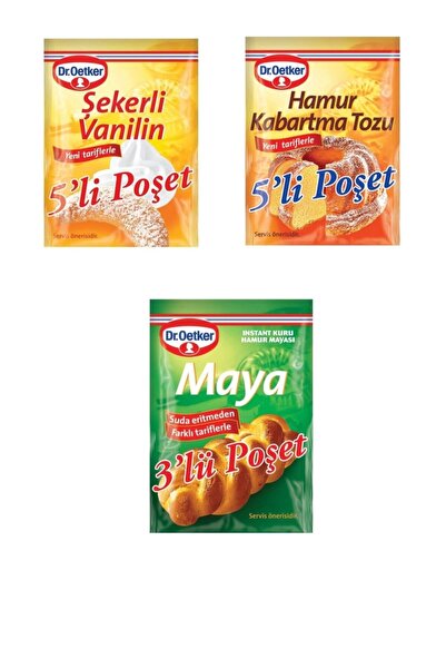 Dr. Oetker Ekonomik Paket (şekerli Vanilin + Kabartma Tozu + Instant Maya)