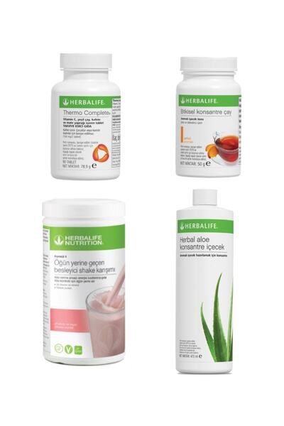 Herbalife Bölgesel Yağ Yakım Ahududulu Shake 550 gr+ Şeftali Çay 50gr + Aloe ...