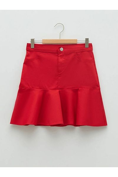 LC Waikiki Basic Frill Detailed Gabardine Girl's Skirt S2eb89z4