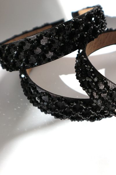 THE MOON Kate Crystal Jewelled Black Satin Crown