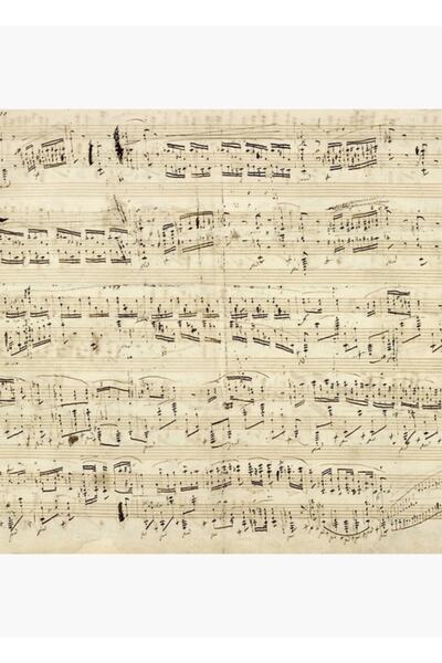 Universal Tablou cu note muzicale Chopin, poster decorativ din lemn